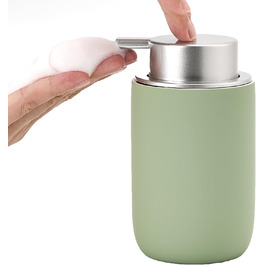 Дозатор для мила та миючого засобу GIRLUFO 350мл з великою помпою – багаторазовий дозатор піни для ванної кімнати та кухні (легко натискається) (покриття з гумового лаку зеленого кольору)