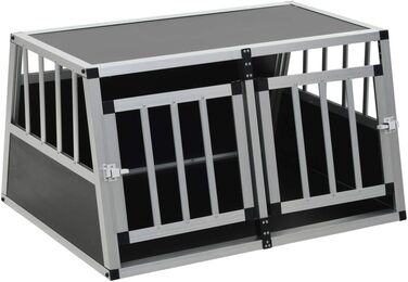 Транспортна переноска для собак Tidyard з окремими дверима, 89 x 69 x 50 см - клітка для собак, переноска для авто