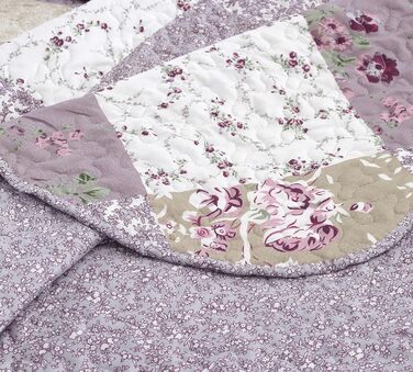 Комплект стеганих ковдр Brilliant Sunshine Grey Heart Love Patchwork (2 шт.) з чохлом для подушки, двостороння покривало, м'яка легка ковдра, всесезонна ковдра для двоспального ліжка (Фіолетовий)