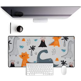 Килимок для столу XXL, ігровий Mousepad, Pad для клавіатури, стильний аксесуар для столу - покращує точність та швидкість, миється, ВОДОНЕПРОНИКНИЙ (DARK ) (Жовтий, Сірий)