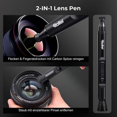 Набір для чищення камери Rollei Travel 7-в-1: Lenspen, двірник, серветки, рідина для чищення об'єктивів, для Sony, Nikon, Canon