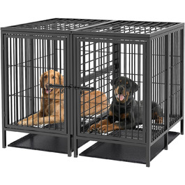 Кіяж для собак BingoPaw XXXL: міцна переносна клітка-вольєр для великих собак, 130x100x100 см, з подвійним доступом та піддоном