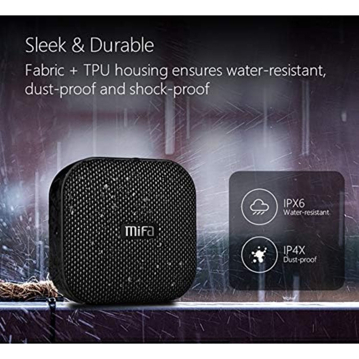 MIFA A1 Mini Bluetooth колонка, TWS, 15 год, IP56, чорна