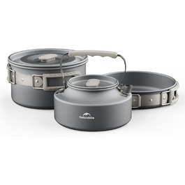 Набір посуду Naturehike для кемпінгу та приготування їжі (2-7 осіб) - котел, каструля, посуд для пікніків, BBQ, походів