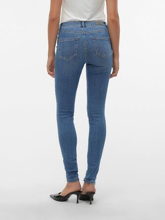 Джинси жіночі VERO MODA Skinny Fit Vmflash Mid Rise, середній блакитний денім, розмір 34L