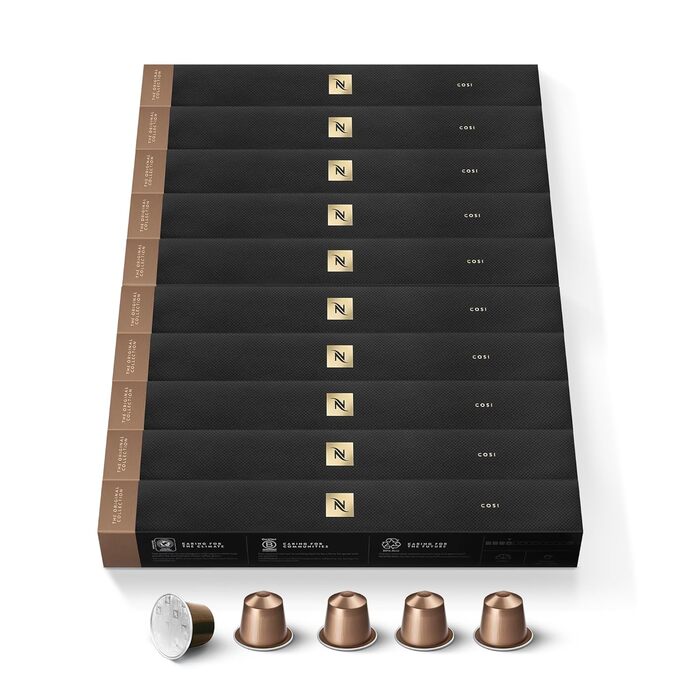 Кава Nespresso Original Cosi Arabica, м'яка обсмажка, 100 капсул | Для еспресо | Сумісна з Nespresso Original