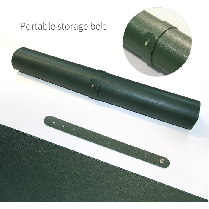 Килимок для миші RENMTURE з натурального корку та PU-шкіри, 80 x 40 см, темно-зелений, для офісу та дому