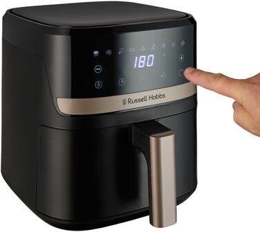 Russell Hobbs Rapid Air Fryer 4.3L - Quiet & Compact Air Fryer with 9 Programs, Touchscreen, Grill, Bake & Fry