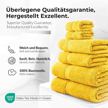 Набір рушників éterea Carli Frottee: 6 шт. (2x 70x140 см + 4x 50x100 см), 100% бавовна, Oeko-Tex, 500 GSM, сірий & блакитний