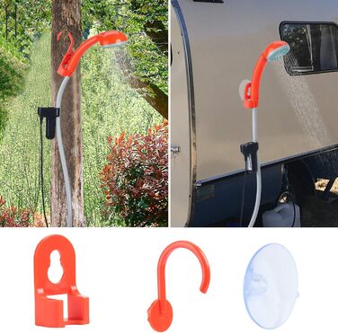 Portable Outdoor Shower Head, Shower Pump, Detachable USB Rechargeable Batteries, Pumps Water from Bucket, for Camping, Hiking, Pet Cleaning, Pet Shower, Car Washing