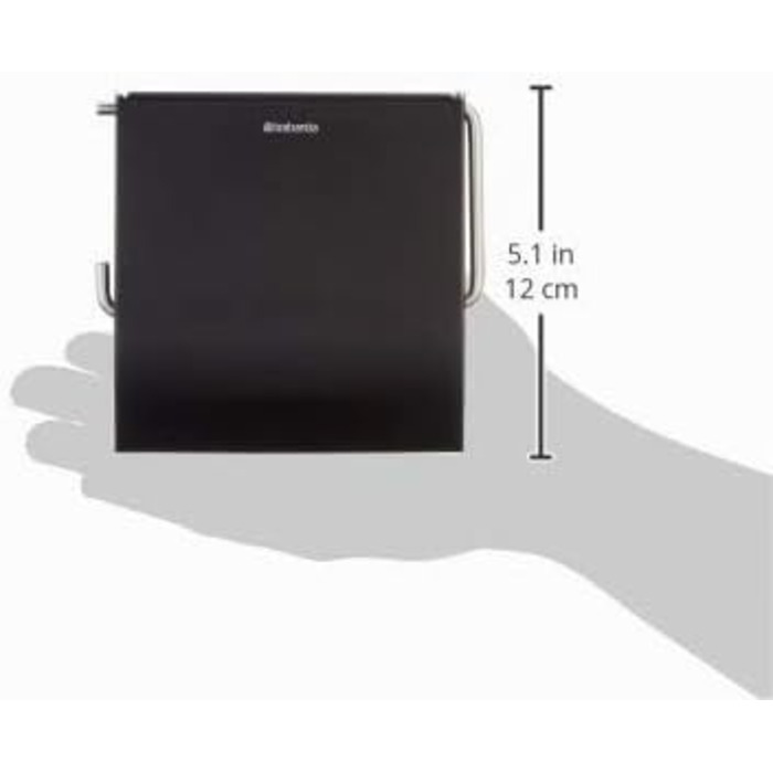 Тримач для туалетного паперу Brabantia Matt Black, настінний, матовий чорний, 30 x 20 x 10 см