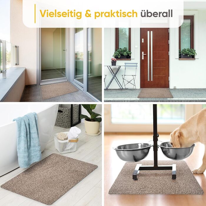 Килимок Entrando 40x60 см - бавовна, антиковзаючі, для дому та вулиці - під двері, терасу, балкон (Бежевий)