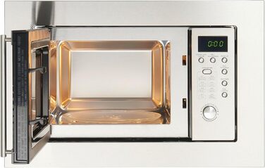 Вбудована мікрохвильова піч PKM MW800-20.8 EB: 20л, 800W, 5 рівнів потужності, 8 програм, нержавіюча сталь, 24.5см обертовий піднос, функція розморожування