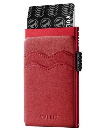 Гаманець VULKIT Slim з RFID захистом та відділеннями для карток (червоний Getaway Solids)