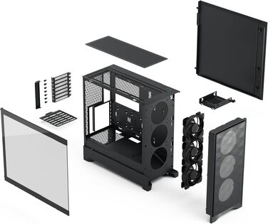 Корпус для ПК Fractal Design Pop Air 2 Black TG Mesh ATX, 3x 120 мм вентилятори, чорний, загартоване скло