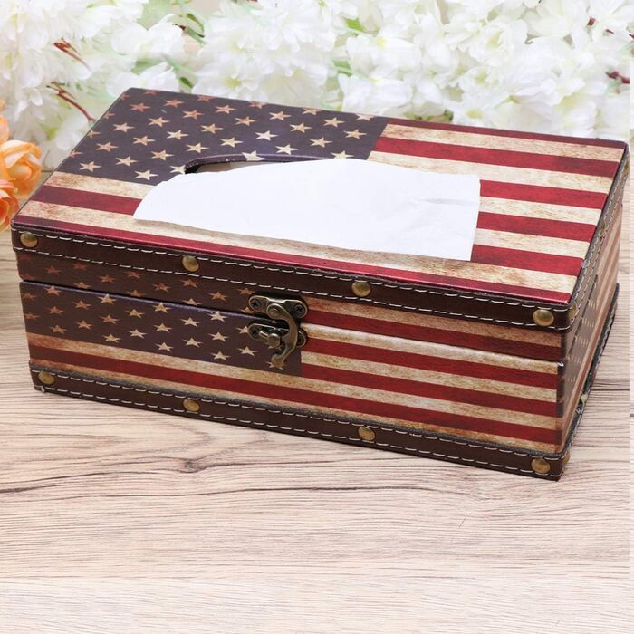 Вінтажна коробочка для серветок, органайзер для звичайних серветок, диспенсер для серветок, тримач для серветок, для вітальні, ванної кімнати, спальні, офісу (стиль 3)