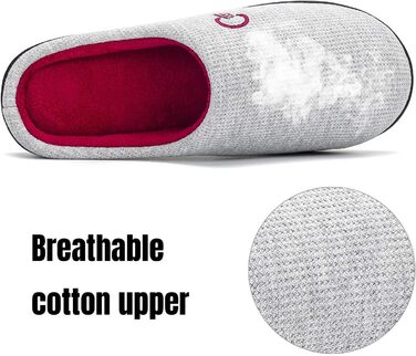 Тапочки додому Mishansha з піною Memory Foam для чоловіків та жінок, сірі, розмір 36-47