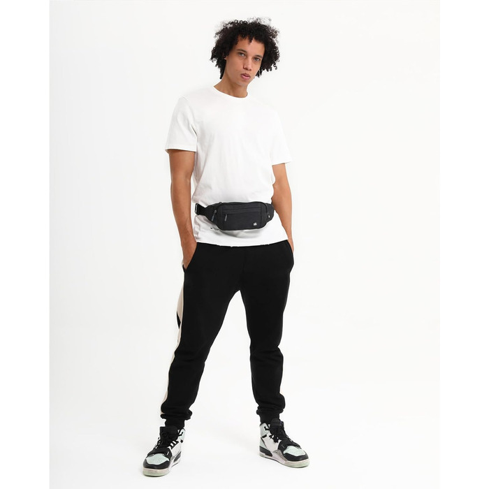 WATERFLY Поясна сумка на пояс для чоловіків та жінок: спортивна сумка на талію, сумка-шоппер, сумка на стегно для подорожей, піших прогулянок, дресирування собак, активного відпочинку на природі. Чорний, сірий колір.