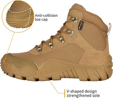 Черевики FREE SOLDIER для чоловіків: тактичні, туристичні, бойові, для активного відпочинку та військової підготовки (42 EU, Коричневий)