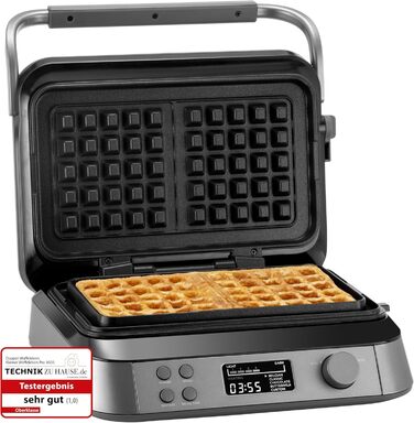 KLAMER Heart-Shaped Waffle Maker, Heart-Shaped Waffles, 5 Settings, High-Quality Non-Stick Coating, Easy Cleaning, 1,000W, Black