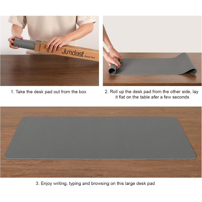 Двостороння килимок на стіл з антиковзаючим покриттям, 40 x 80 см (сірий, салатовий) - для офісу, ноутбука, миші