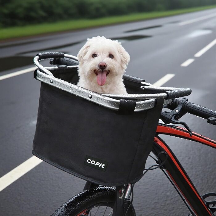 Складаний велосипедний кошик COFIT, знімний багатоцільовий кошик для велосипеда, для тварин, покупок, поїздок, кемпінгу та відпочинку на природі (Чорний)