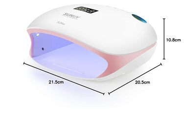 SUNUV LED лампа для гелевих нігтів - швидкий сушар з таймером, LCD-дисплеєм та інфрачервоним сенсором (рожевий)