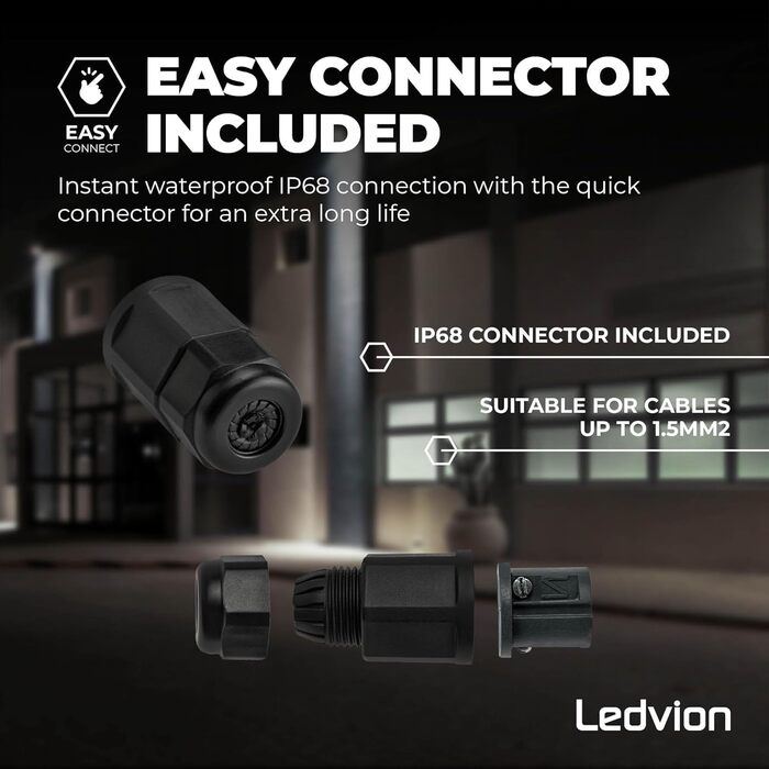 Світлодіодний прожектор Ledvion 100 Вт, 6000K, 12000 Лм, IP65, швидке підключення