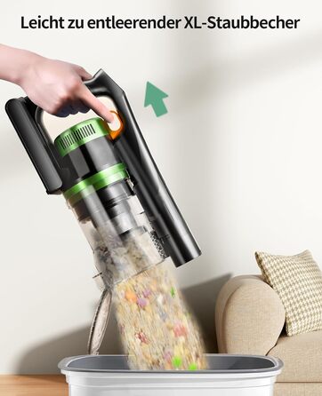 Акумуляторний бездротовий пилосос SunSare 600W з HD-дисплеєм, ароматерапією та захистом від намотування волосся. Ідеальний для тварин, килимів, твердих підлог та авто.