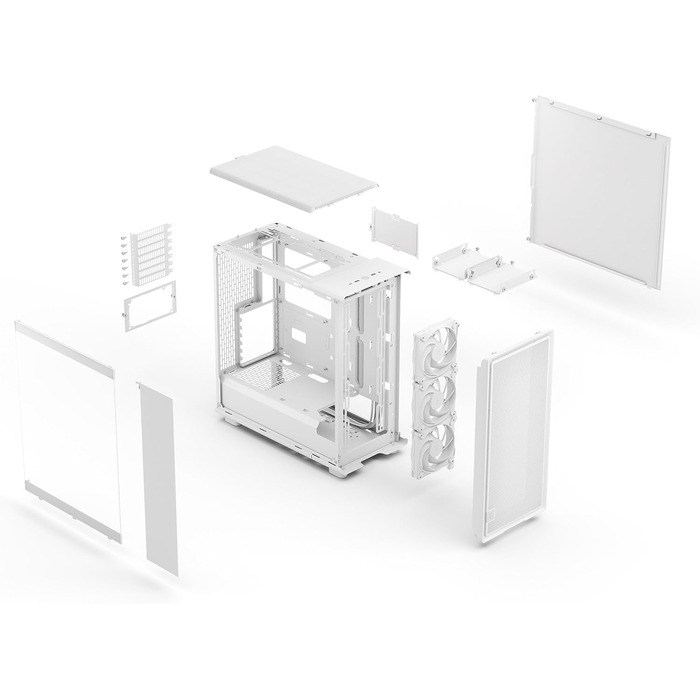 Комп'ютерний корпус Fractal Design Epoch Weiß з прозорою бічною панеллю з загартованого скла, Mesh-панель, 3 вентилятори Momentum 12, підтримка ATX/mATX/ITX