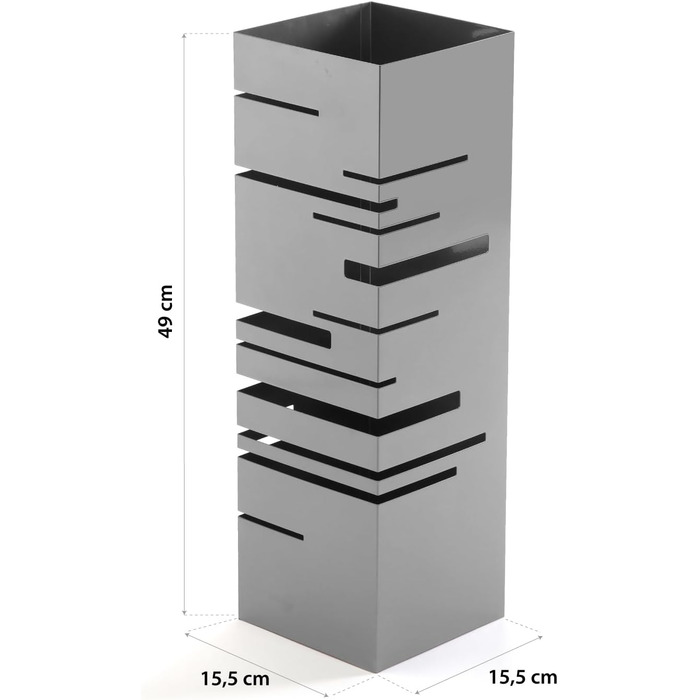 Versa Stripes Umbrella Stand - Modern Metal Umbrella Holder for Entryway, Room, or Hallway - Gray