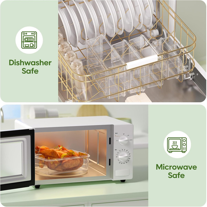 Набір контейнерів для зберігання продуктів 54 шт. з кришкою, BPA-free, витікання неможливе, пластикові контейнери для кухні та комори