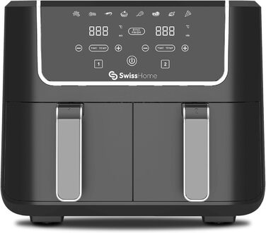 Фритюрниця SwissHome SH-6931 DOPPEL Luft 6л, 2100W, 6 програм, срібляста