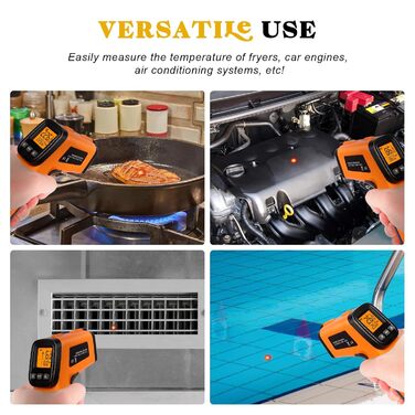 Інфрачервоний термометр лазерний -50°C-550°C, LCD дисплей, цифровий, регульований (не для людей) для піци/холодильників/промисловості