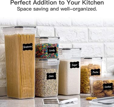 Набір контейнерів для зберігання Withosent 20 шт. з герметичними кришками, 2.8L, 2L, 1.4L, 0.8L, 0.52L - для кухні, круп, мюслі, борошна