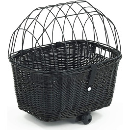 Корзина для велосипеда Tigana з прутів для багажника, 50 x 38 см, чорна (S-S), з подушкою