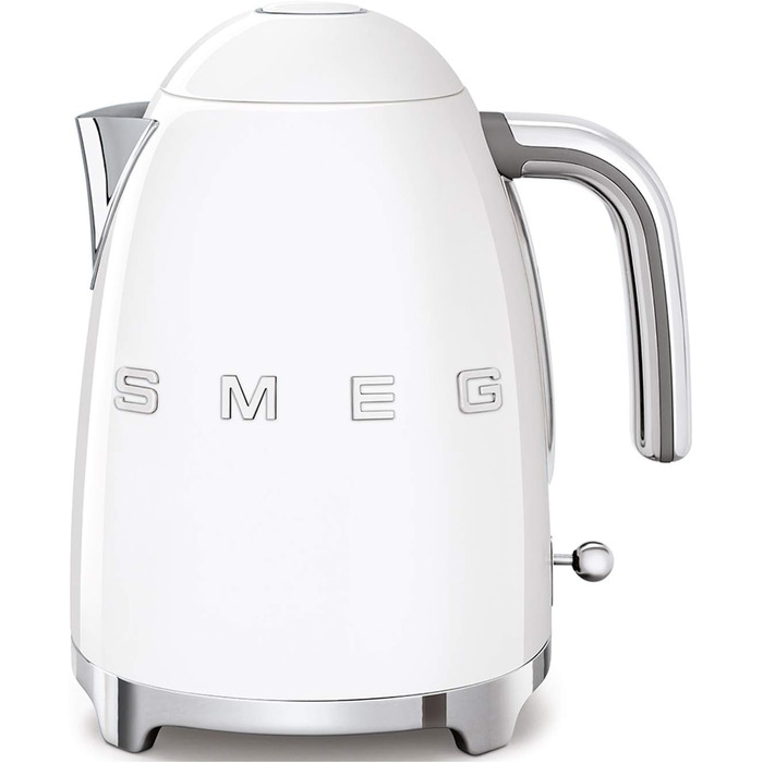 Електричний чайник Smeg KLF03WHEU 1.7л, 2400Вт, з фільтром від накипу та системою Soft-Opening, білий