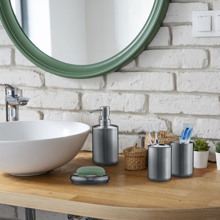 Relaxdays 5-piece Bathroom Set Stainless Steel