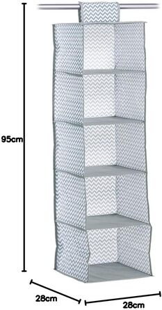 Органайзер для зберігання Zeller 14614 з 8 кишеньками, флізелін, тканина, 18 x 30 x 105 см