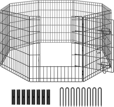 Вольєр для цуценят Yaheetech 8-секційний, 61x61 см з дверима, для собак, котів, кроликів