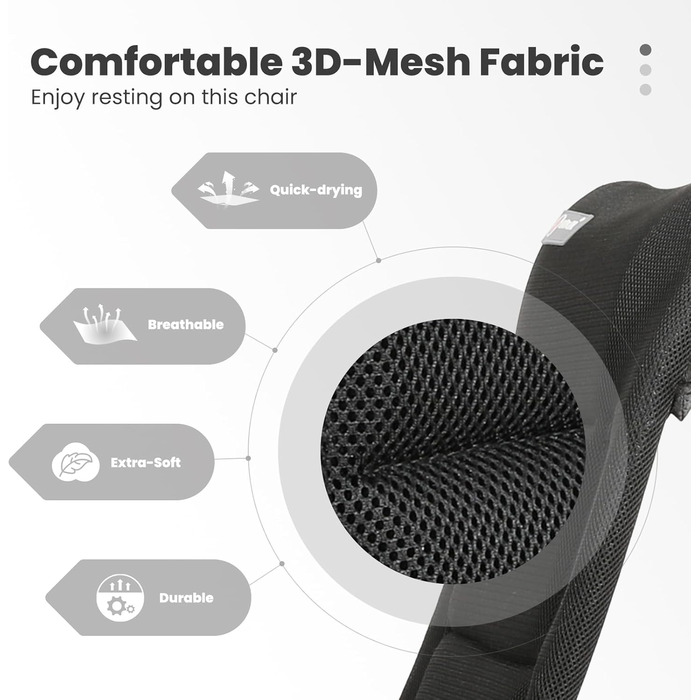 Крісло для кемпінгу Homecall складне, 150 кг, з високою спинкою, для саду, балкону, риболовлі, чорне