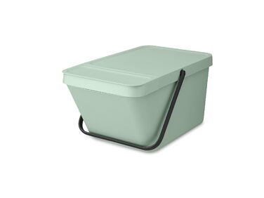 Сміттєвий кошик з кришкою Brabantia Sort & Go 16-20 л, для сортування відходів та тари, світло-зелений (Jade Green)