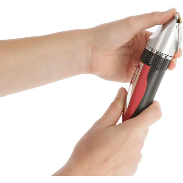 Акумуляторна машинка для стрижки Kerbl Sonic з аксесуарами, червона та срібна