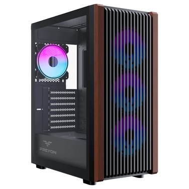 Корпус Preyon Nest Timber Midi Tower, чорний