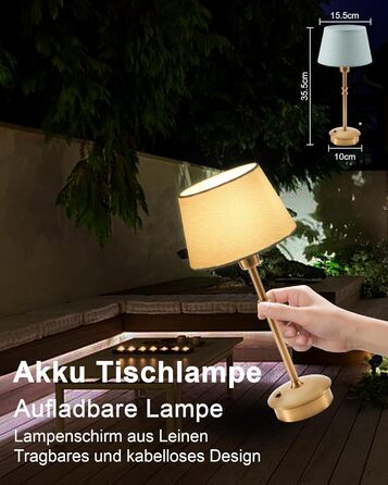 Акумуляторна настільна лампа: портативна, бездротова з регулюванням яскравості, для дому та саду