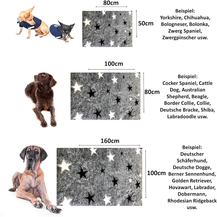 Килимок для собак Elropet Premium 30mm, антиковзаючий, для маленьких та великих собак, Vet Bed, розмір S (80x50 см), сірий зірки