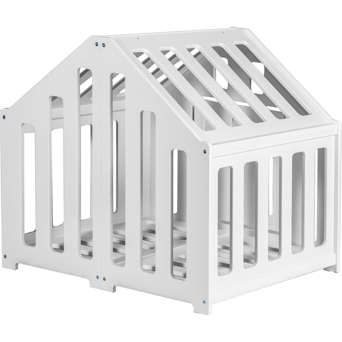 Будка для собак з дерева, клітка для собак із замком, вольєр для тварин, собачий вольєр, собача будка, переноска для домашніх тварин, чорна (74 x 53 x 64 см), білий колір