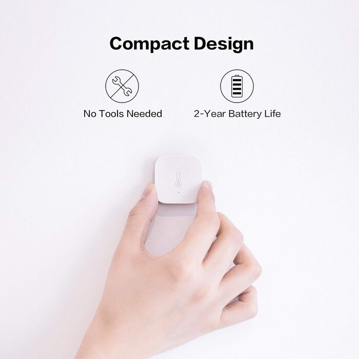 Aqara Temperature and Humidity Sensor 3-Pack, Requires Aqara Hub, Zigbee, for Remote Monitoring and Smart Home, Wireless Hygrometer-Thermometer, Compatible with Apple HomeKit, Alexa, IFTTT