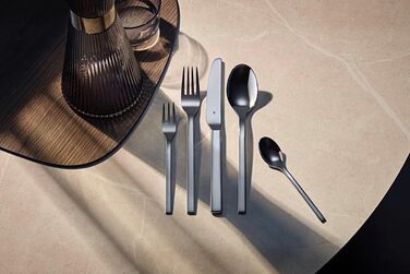 WMF Tavira Cutlery Set, 12 Place Settings, 60-Piece, Monobloc Knives, Polished Cromargan Stainless Steel, Shiny, Dishwasher-Safe