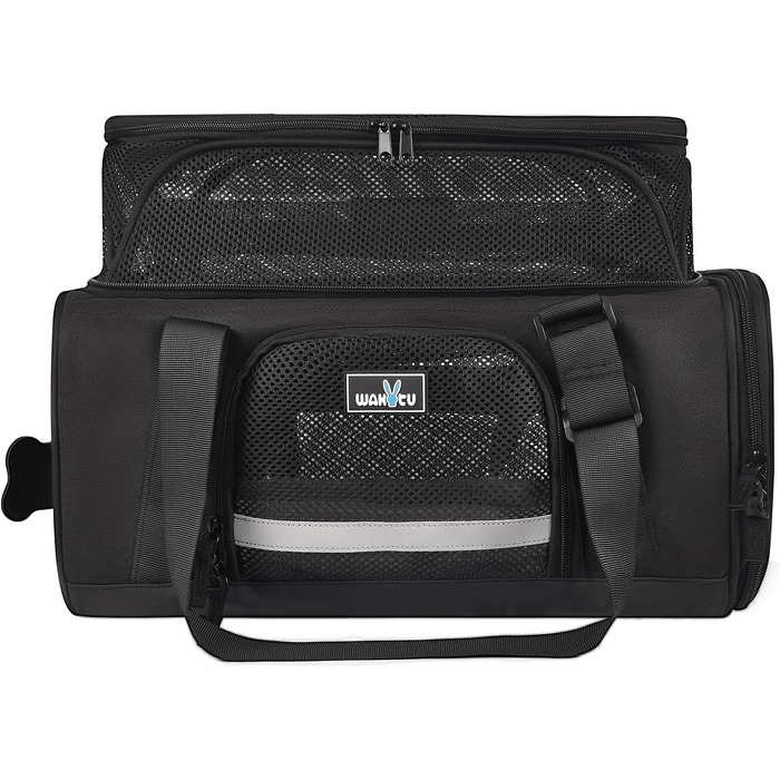 Транспортна переноска для котів та собак, що розкладається, для подорожей літаком, сірого кольору (L 45см x B 28см x H 21см)